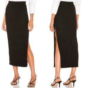 L'Academie The Mia Midi Skirt in Black